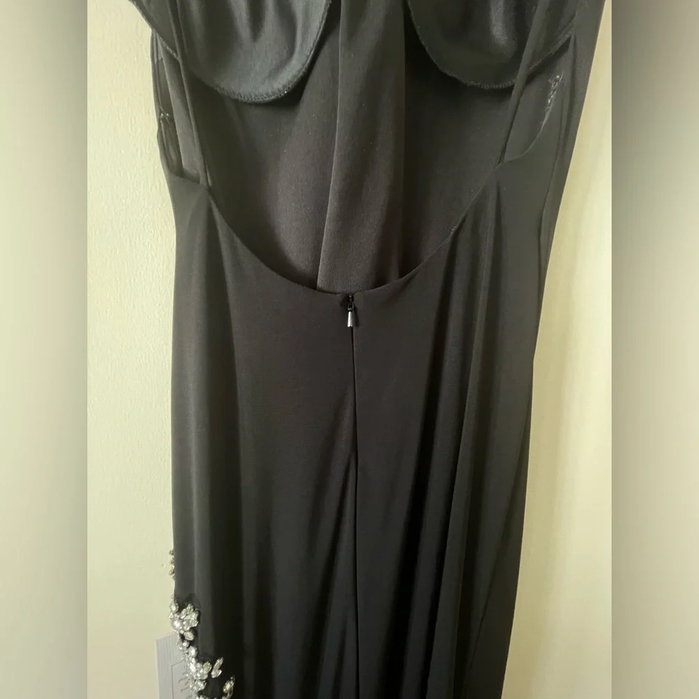 NWT Mac DUGGAL RHINESTONE ENCRUSTED SIDE SLIT CAMI BODYCON GOWN size 4 - Picture 13 of 15